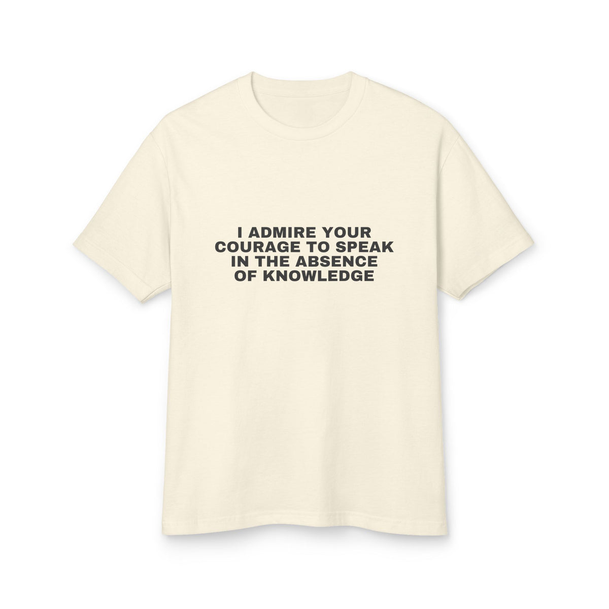 I Admire Your Courage To Speak In The Absence Of Knowledge · Heavyweight Tee