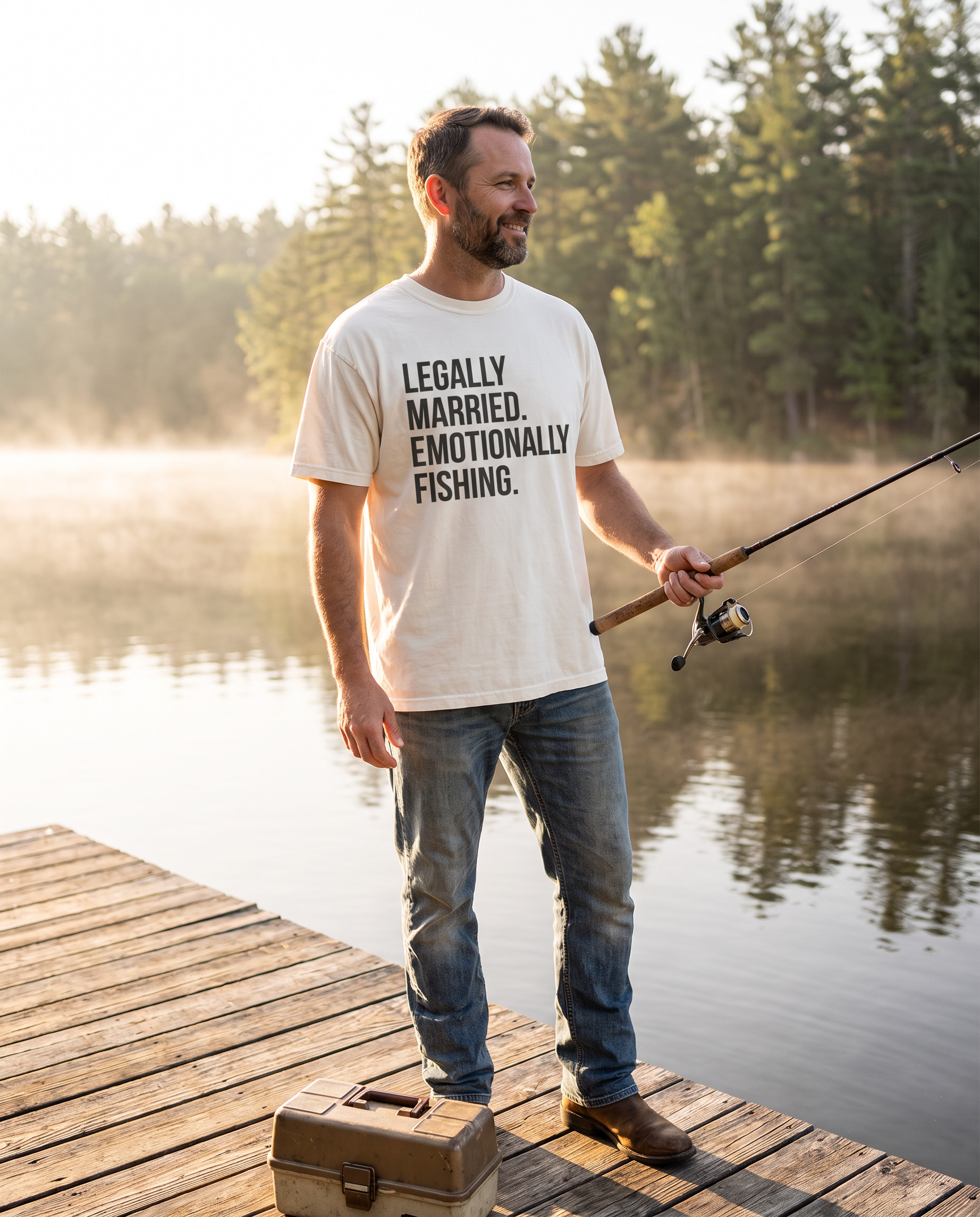 Legally Married. Emotionally Fishing. · Comfort Colors Tee